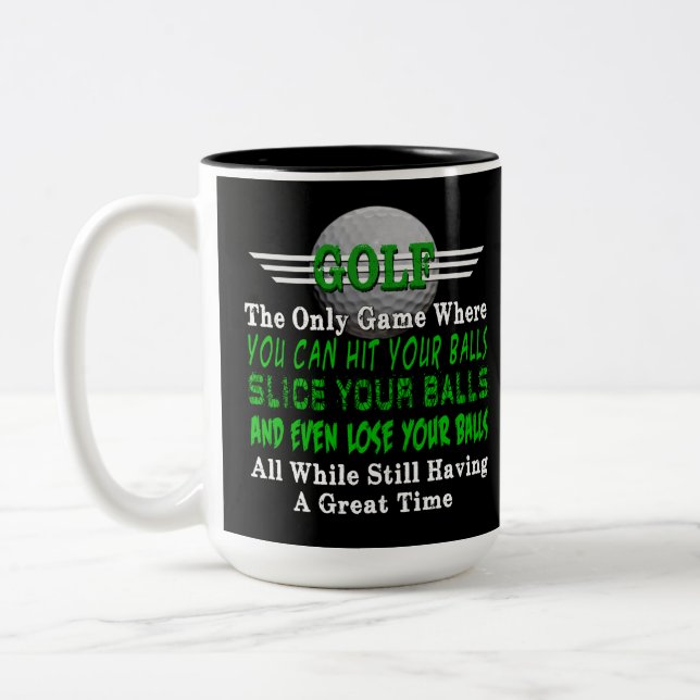 Caneca De Café Em Dois Tons Golf Balls Humor (Esquerda)
