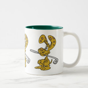 Caneca De Café Em Dois Tons Golf Club Fetching Rabbit Cerâmica Mug