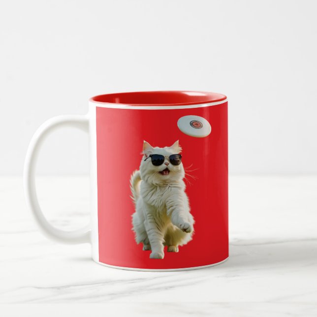 Caneca De Café Em Dois Tons Golf de Disco Persa Branco (Esquerda)