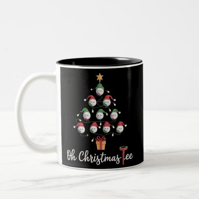 Caneca De Café Em Dois Tons Golf Golfer Funny Golfing Oh Christmas Tee (Esquerda)