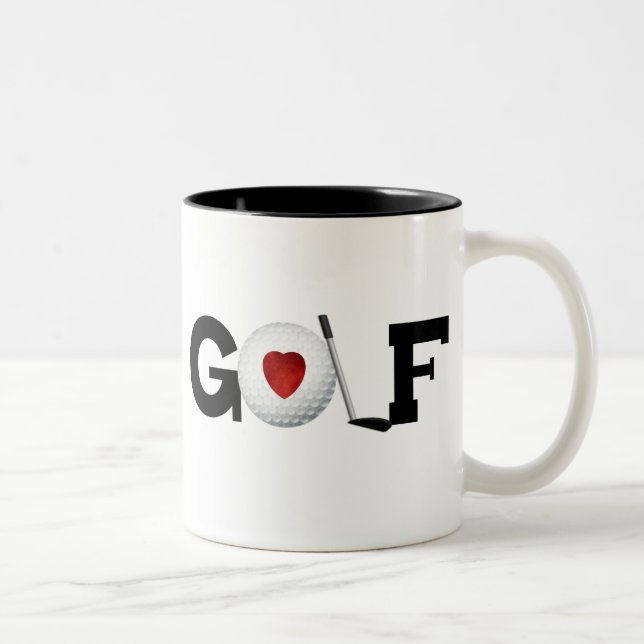 Caneca De Café Em Dois Tons Golfe com bola de golfe (Direita)