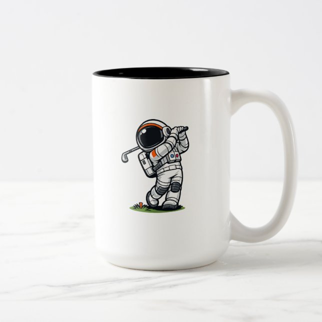 Caneca De Café Em Dois Tons Golfe de Astronauta (Direita)