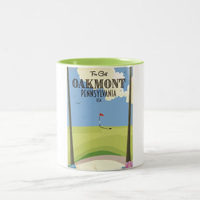 Caneca De Café Em Dois Tons Golfe de Oakmont Pensilvânia (Centro)