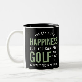 Caneca De Café Em Dois Tons Golfe é Felicidade Dons de Golfe Engraçado