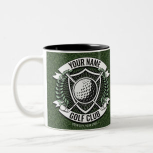 Caneca De Café Em Dois Tons Golfe Golfer Clube de Campo Personalizado NOME