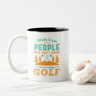 Caneca De Café Em Dois Tons Golfe Jogador De Golfe Encantado Golfista Adoro Go