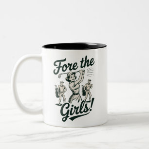 Caneca De Café Em Dois Tons Golfe Para as Meninas Fofo Golfe Divertido Senhora