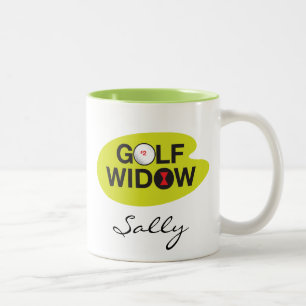 Caneca De Café Em Dois Tons Golfe Widow_Badge de Honor_on o green_template