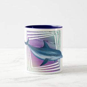 Caneca De Café Em Dois Tons Golfinho azul da cascata
