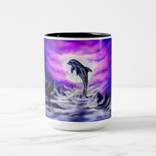 Caneca De Café Em Dois Tons Golfinho de Lua