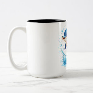 Caneca De Café Em Dois Tons golfinhos, natureza, imagens de água