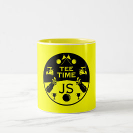 Caneca De Café Em Dois Tons Golfista de Aniversário Além da Montanha