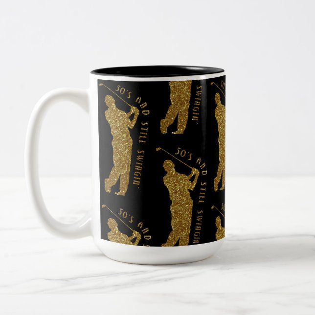 Caneca De Café Em Dois Tons Golfistas Ainda Nadando 50 A 59 (Esquerda)