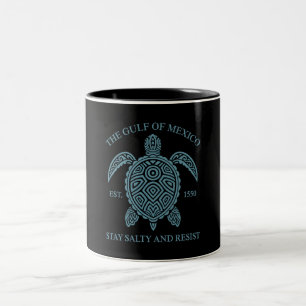 Caneca De Café Em Dois Tons Golfo Do México ESTD 1550 Fica Salgado E Resiste