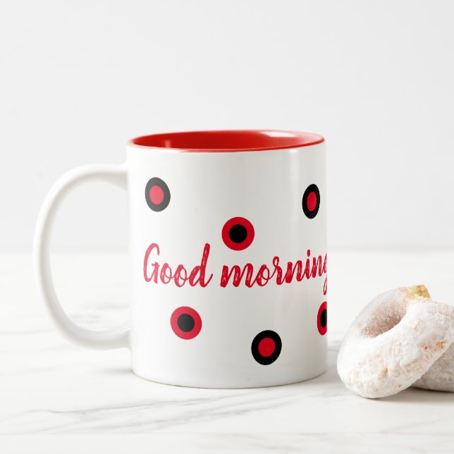 Caneca De Café Em Dois Tons Good morning (Com Donut)