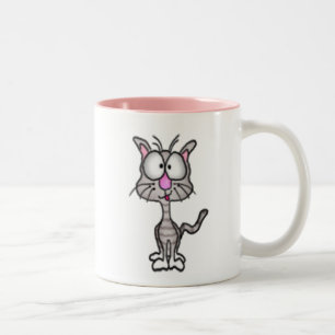 Caneca De Café Em Dois Tons Goofy Kitten Mug