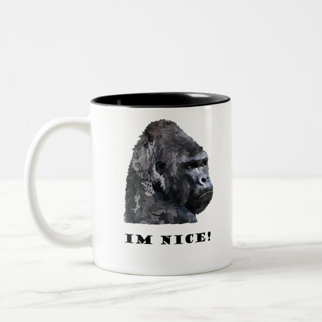 Caneca De Café Em Dois Tons gorila agradável (Esquerda)