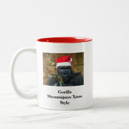 Caneca De Café Em Dois Tons Gorilla Shenanigans: Estilo Xmas