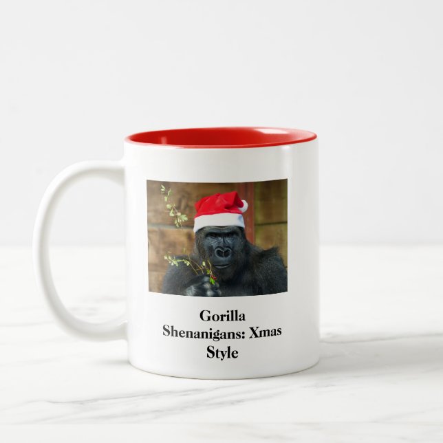 Caneca De Café Em Dois Tons Gorilla Shenanigans: Estilo Xmas (Esquerda)