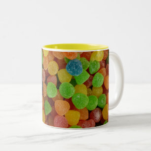 Caneca De Café Em Dois Tons Gotas Coloridas de Goma