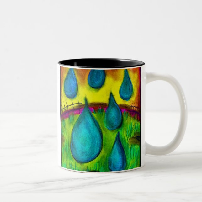 Caneca De Café Em Dois Tons Gotas da chuva (Direita)