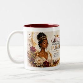 Caneca De Café Em Dois Tons Graça que Carrega Poder