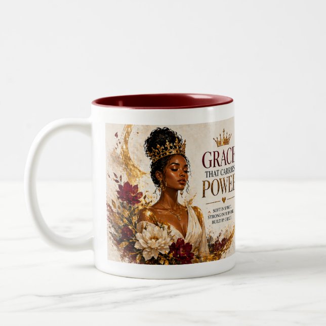 Caneca De Café Em Dois Tons Graça que Carrega Poder (Esquerda)