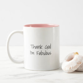 Caneca De Café Em Dois Tons Graças a Deus Eu Sou Fabuloso Citação Engraçada e 