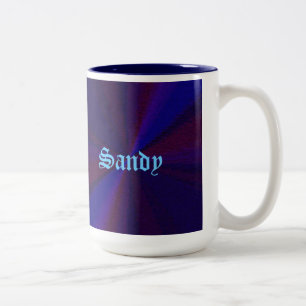 Caneca De Café Em Dois Tons Gradação circular - Azul a Roxo