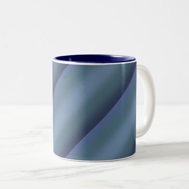 Caneca De Café Em Dois Tons Gradiente azul moderno marinho Espaço de galáxia a (Frente Esquerda)