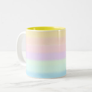 Caneca De Café Em Dois Tons Gradiente multicolorido Abstrato moderno Pastel