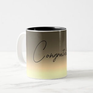 Caneca De Café Em Dois Tons Gradiente ombre bege amarelo dourado