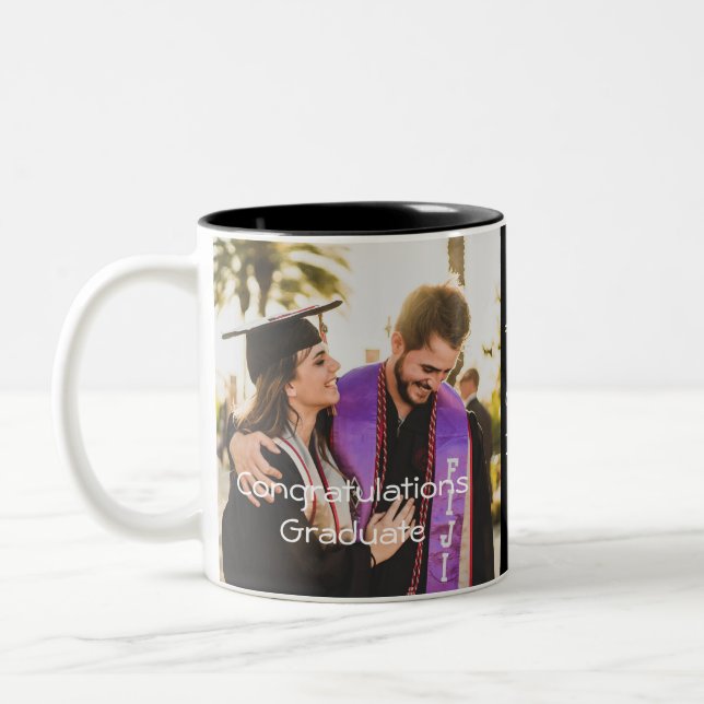 Caneca De Café Em Dois Tons Graduação - Dois Café De Tonelada (Esquerda)