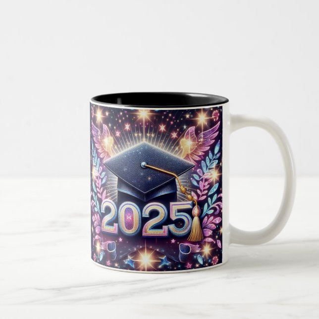 Caneca De Café Em Dois Tons Graduação Elegante 2025 (Direita)
