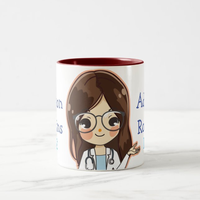 Caneca De Café Em Dois Tons Graduação personalizada de doutorado (Seu Nome) (Centro)