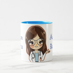 Caneca De Café Em Dois Tons Graduação personalizada de doutorado (Seu Nome)