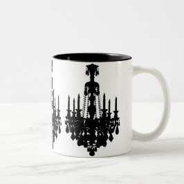 Caneca De Café Em Dois Tons Gráfico antigo do candelabro