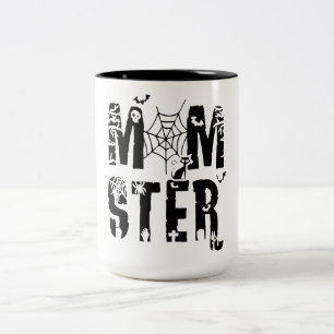 Caneca De Café Em Dois Tons Gráfico de Bat de Aranha do Dia de as Bruxas engra