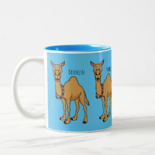 Caneca De Café Em Dois Tons Gráfico de desenhos do camelo feliz