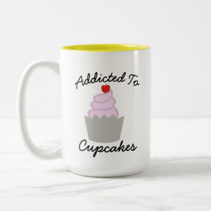 Caneca De Café Em Dois Tons Gráfico de Designs de Cupcake de deserto doce, Tex