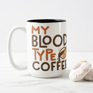Caneca De Café Em Dois Tons Gráfico do Tipo Sanguíneo Café para Presente de Am