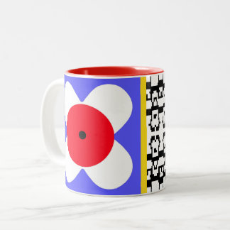 Caneca De Café Em Dois Tons Gráfico floral, colorida e em negrito, CaféOlé 11o