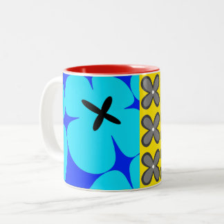 Caneca De Café Em Dois Tons Gráfico floral, colorida e em negrito, CaféOlé 11o