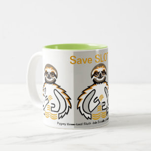 Caneca De Café Em Dois Tons Gráfico - Save SLOTHS - Wildlife warrior - Nature