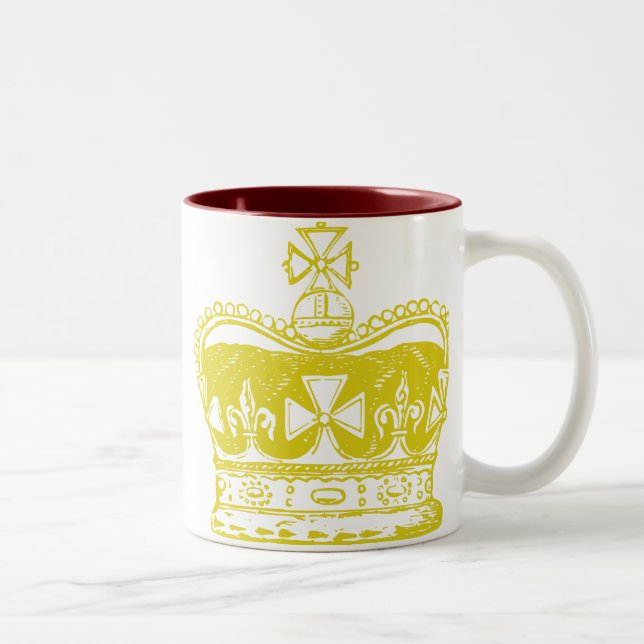 Caneca De Café Em Dois Tons Gráficos da Coroa Real (Direita)
