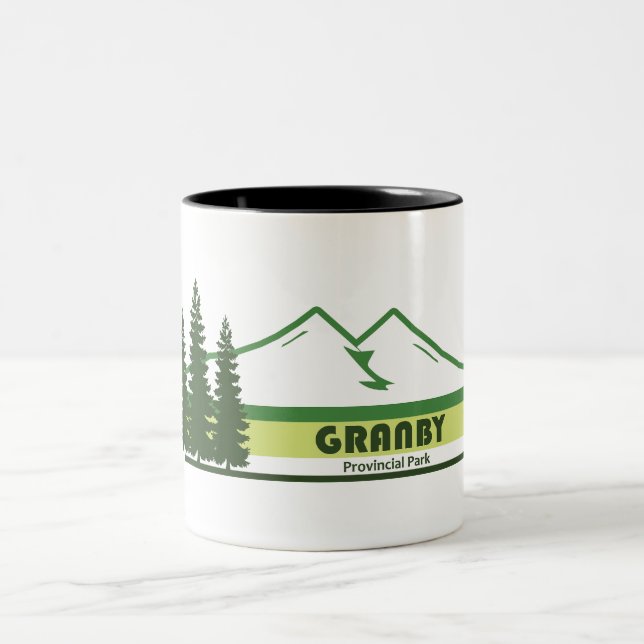 Caneca De Café Em Dois Tons Granby Provincial Park Green Stripes (Centro)