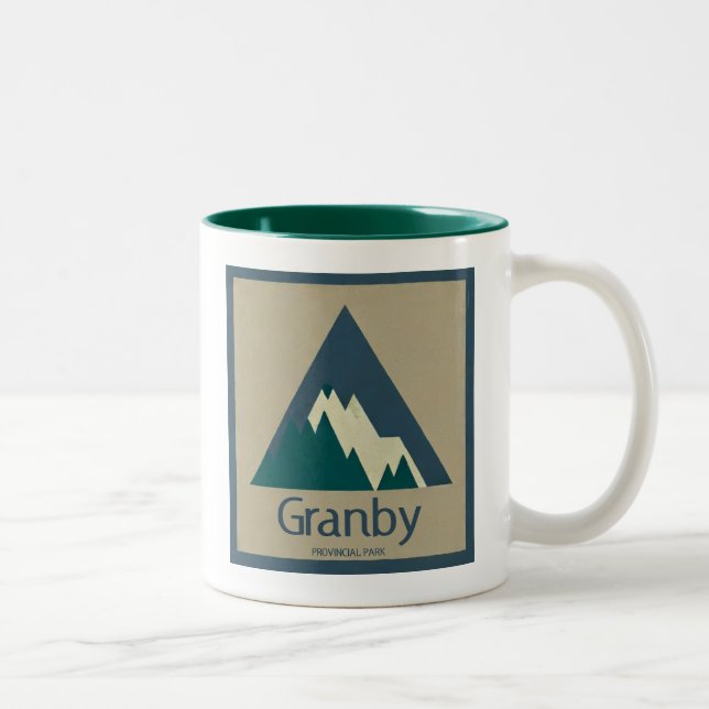 Caneca De Café Em Dois Tons Granby Provincial Park Rustic (Direita)
