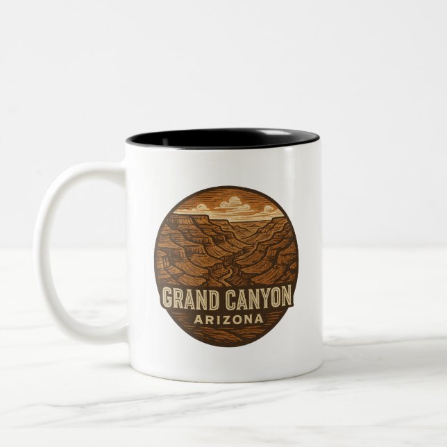 Caneca De Café Em Dois Tons Grand Canyon Arizona Cerâmica Mug (Esquerda)