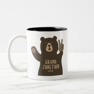 Caneca De Café Em Dois Tons Grand Junction Colorado Urso da Paz