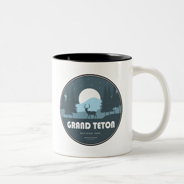 Caneca De Café Em Dois Tons Grand Teton National Park Deer (Direita)